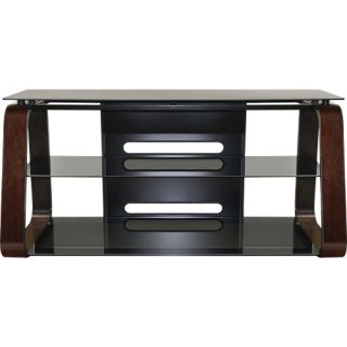 BellO CW349 Curved Wood A/V Furniture   Deep Espresso Finish
