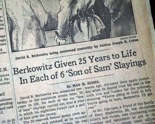 Serial Killer David Berkowitz Son of Sam Sentenced to Life 1978 NYC 