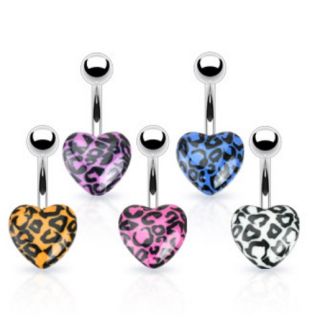   Print Heart Navel Belly Ring Button Piercing Jewelry B622