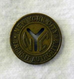 Vintage New York City NYC Transit Authority Good for One Fare Token 