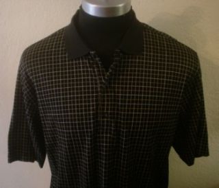 New! Mens Black Striped Bobby Jones Players Polo Golf Shirt L Large 