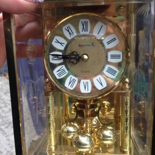 Benchmark Quartz Glass Encased *Anniversary Clock*~West Germany~Works 