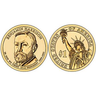 coin set 2012 P&D Benjamin Harrison President Dollar, BU from Mint 