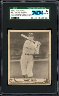   of 59 cards personally collected by moe berg and his brother sam berg