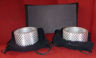 Nate Berkus Quilted Candle Cuff Pair with 2 Velvet Pouches New in Box 