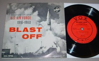 Air Force Blast Off 1916 1960 33 RPM 7 EP Record Sleeve