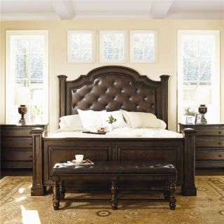 Bernhardt Normandie Manor King Leather Panel Bed FREE SHIP EAST 