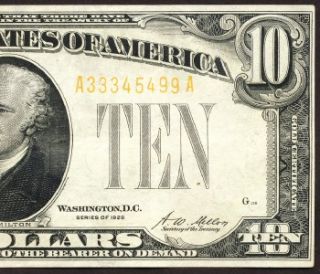   GOLD CERTIFICATE, BRIGHT AND CRISP PAPER MONEY, 10 DOLLAR BILL, FR2400