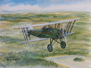 Bill Paxton 1930 2007 Maine Artist WWII Combat Plane Waco Taperwing 