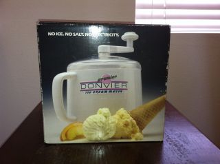 Donvier Ice Cream Maker New In Box One Quart Color White No Ice No 