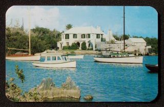 1957 Tom Moores Tavern Old Home Boats Bermuda Postcard