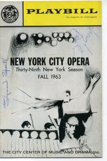 Leonard Bernstein Sigmund Spaeth Signed Autograph 1963 Playbill