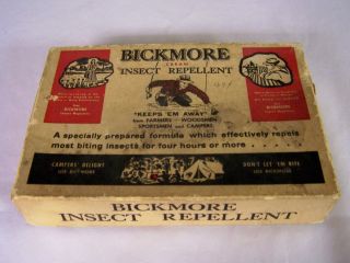 BICKMORE INSECT REPELLENT CREAM OLD TOWN MAINE KEEPS EM AWAY   NICE 