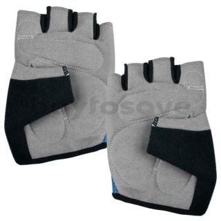 Bicycle Bike Cycling Sports Blue Half Finger Gloves L