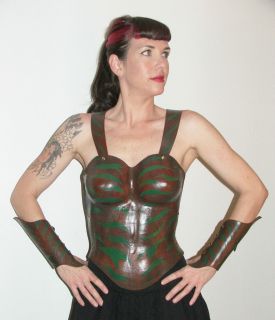 Womans Leather Armor Breast Plate LARP SCA Forest Elf