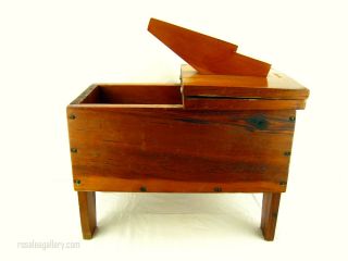 Shoe Shine Stand Box Left Top Wooden Handmade Vintage Project