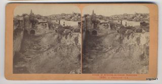 early photo Pool of BETHESDA Jerusalem Muslim Quarter stereoview