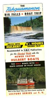 the tahquamenon big falls boat trip brochure 1960 s
