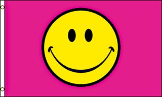 Happy Face Pink Smiley American Bright Big Smile Cheer New 3x5 Banner 