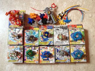 Beyblade Lot of 11 Beyblades Launchers in Original Boxes