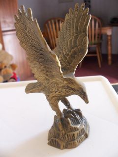 Beautiful Brass Eagle Landing on A Stone Nicely Detailed
