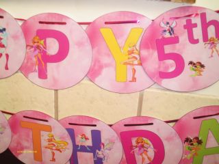 Winx Club Happy Birthday Party and or Personalized Name Banner