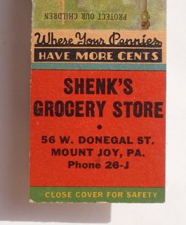   Shenks Grocery Store 56 w Donegal St Phone 26 J Mount Joy PA