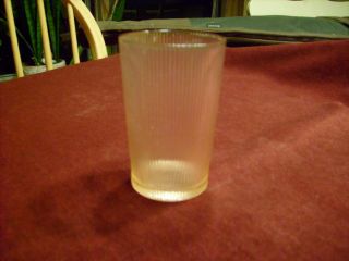 1940s Jeannette? Pink Depression Glass Juice Glass Fine Rib Pattern 