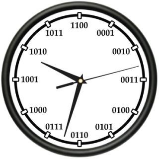 Binary Wall Clock Code Computer Hack Gift