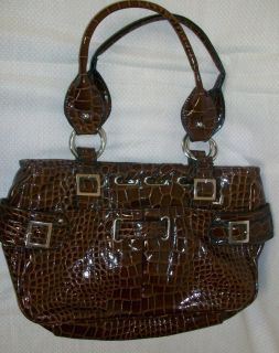 Big Buddha Croc Handbag Purse Shoulder Bag Brown