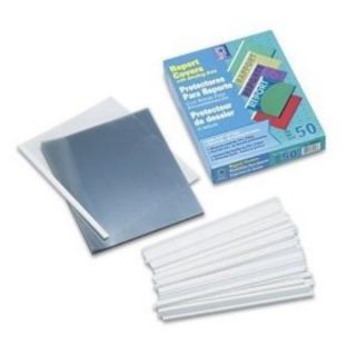    50pk C LINE 32557 CLEAR VINYL REPORT COVERS WITH BINDING BAR 8 5X11