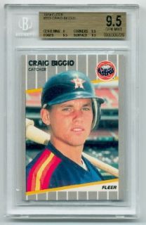 You are bidding on a 1989 Fleer Craig Biggio Rookie Graded BGS 9.5 GEM 