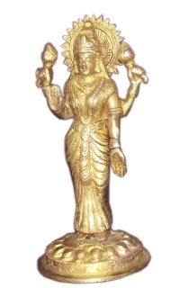 Big Brass Goddess of Money Lakshmi Statue hindu puja item LX 531