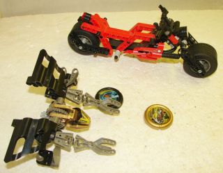 LEGO MOTORCYCLE TOY LOT RED BLACK BIKE FIGURE BIONICLE HERO FACTORY 
