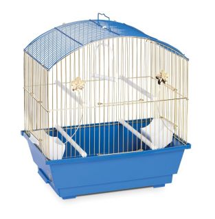 Bird Parakeet Cage w Accessories Blue Brass 16L x 10w x 20H by 