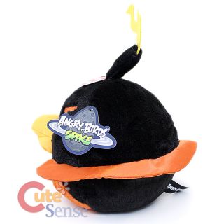Angry Birds Space Fire Bomb Black Bird Plush Doll 8 Large w/ SOUND 