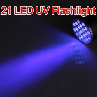 UV Ultra Violet Blacklight 21 LED 395 Flashlight Torch Lamp Light 