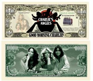 Charlies Angels Dollar Bill w Protector $1 59