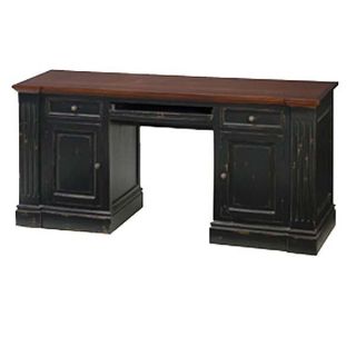 Solid Mahogany Wood Executive Office Desk Black Stain
