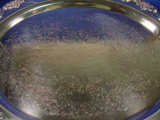 Old Heavy Poole Silver Plated on Copper Footed Serving Tray Lancaster 