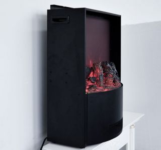   Standing Electric Fireplace Heater with Remote Control in Black