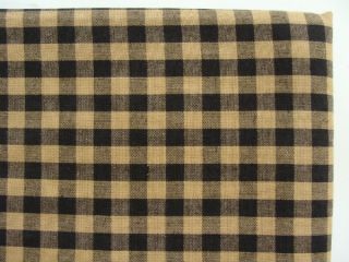 Primitive Country Black Tan Check Tablecloth 60X80