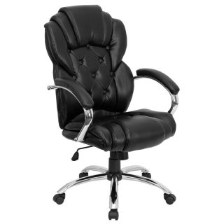 furniture high back transitional style black leather executive office 