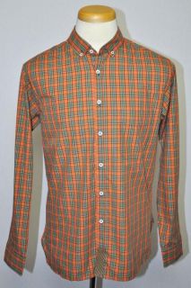 Authentic Billy Reid Made in Italy Button Down Plaid Casual Shirt Sz 