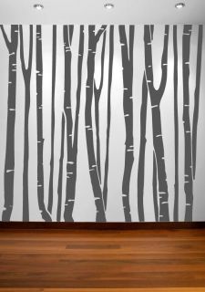 Large Wall Birch Tree Decal Forest Kids Vinyl Sticker Removable 9 