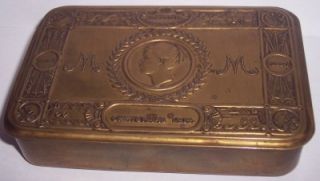 WW1 1914 Christmas Fund Princess Mary Tin with Contents Cigarettes 