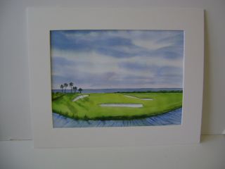 Original Watercolor Painting Ocean Point Golf Course located in South 
