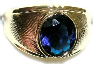 Mens 11x9mm Sapphire Ring September Birthstone R1