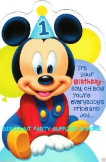 Disney Mickey Mouse 1st Birthday Greeting Card
