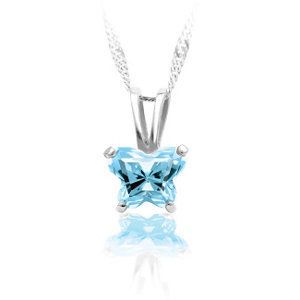 March Birthstone Kid Jewelry Bfly® CZ Butterfly Sterling Silver 